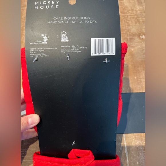 Disney 2PK Mini Oven Mitts Mickey & Minnie Kitchen Red & Black NWT - Picture 3 of 4